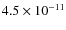 $4.5\times10^{-11}$