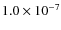 $1.0\times 10^{-7}$