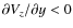 $\partial V_{z}/\partial y < 0$