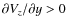 $\partial V_{z}/\partial y > 0$