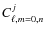 $C_{\ell,m=0,n}^j$