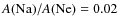 $A({\rm Na})/A({\rm Ne}) = 0.02$