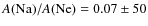 $A({\rm Na})/A({\rm Ne}) = 0.07 \pm 50$