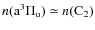 $n({\rm a^3 \Pi_u})\simeq n({\rm C_2})$
