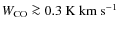 $\ensuremath{{W}_\ensuremath{{\rm CO}}}\ga 0.3\ensuremath{{\rm ~K~km~s^{-1}}} $