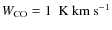 $\ensuremath{{W}_\ensuremath{{\rm CO}}} = 1~\ensuremath{{\rm ~K~km~s^{-1}}} $