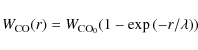\begin{displaymath}\ensuremath{{W}_\ensuremath{{\rm CO}}} (r) = \ensuremath{{W}_\ensuremath{{\rm CO_0}}} (1-\exp{(-r/\lambda)})
\end{displaymath}