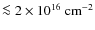$\la 2\times 10^{16}~{\rm cm}^{-2}$