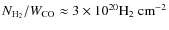 $\ensuremath{N_{\rm H_2}} /\ensuremath{{W}_\ensuremath{{\rm CO}}}\approx 3 \times 10^{20}\ensuremath{{\rm H_2}} ~{\rm cm}^{-2}$