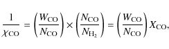\begin{displaymath}\frac{1}{\ensuremath{\chi_\ensuremath{{\rm CO}}} } = \left(\f...
...th{N_{\rm CO}} }\right)\ensuremath{X_\ensuremath{{\rm CO}}} ,
\end{displaymath}