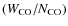 $(\ensuremath{{W}_\ensuremath{{\rm CO}}} /\ensuremath{N_{\rm CO}} )$