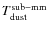 $T_{\rm dust}^{\rm sub-mm}$