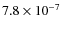 $7.8\times10^{-7}$