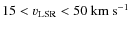 $15 < {v}_{\rm LSR} < 50~ \rm km ~ s^{-1}$