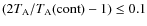 $(2T_{\rm A}/T_{\rm A}({\rm cont})-1) \le 0.1$