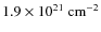 $1.9 \times 10^{21} \rm ~ cm^{-2}$