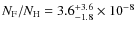 $N_{\rm F}/N_{\rm H} = 3.6^{+3.6}_{-1.8} \times 10^{-8}$
