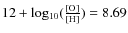 $\rm 12 + log_{10}({[O] \over [H]}) = 8.69$