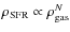 $\rho_{\rm SFR} \propto \rho_{\rm gas}^N$