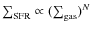 $\sum_{\rm SFR} \propto (\sum_{\rm gas})^N$