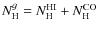 $N_{\rm H}^{g}=N_{\rm H}^{\rm HI}+N_{\rm H}^{\rm CO}$