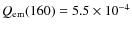 $Q_{\rm em}(160) = 5.5\times 10^{-4}$