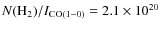 $N({\rm H}_2) / I_{\rm CO(1-0)}= 2.1 \times 10^{20}$