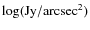 $\log({\rm Jy}/{\rm
arcsec}^{2})$