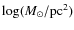 $\log(M_{\odot}/{\rm pc}^{2})$