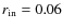 $r_{\rm in}=0.06$