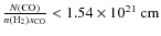 $\frac{N({\rm CO})}{n({\rm H_{2}})x_{{\rm CO}}} < 1.54 \times 10^{21}~{\rm cm}$