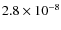 $2.8\times10^{-8}$