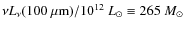 $\nu L_\nu(100~\mu{\rm m})/10^{12}~L_\odot\equiv 265~M_\odot$