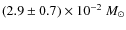 $(2.9\pm0.7)\times10^{-2}~M_\odot$