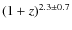 $(1+z)^{2.3\pm0.7}$
