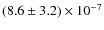 $(8.6\pm3.2)\times10^{-7}$