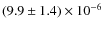 $(9.9\pm1.4)\times10^{-6}$