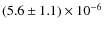 $(5.6\pm1.1)\times10^{-6}$
