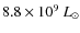$8.8\times 10^{9}~L_\odot$