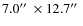 $7.0\hbox{$^{\prime\prime}$ }\times 12.7\hbox{$^{\prime\prime}$ }$