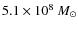 $5.1\times 10^{8}~M_\odot$