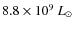 $8.8\times 10^{9}~L_\odot$