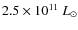 $2.5\times 10^{11}~L_\odot$
