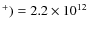 $^+ )= 2.2 \times 10^{12}$