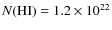 $N({\rm HI}) = 1.2 \times 10^{22}$