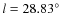$l=28.83\hbox {$^\circ $ }$