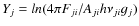 $Y_j = ln(4\pi F_{ji}/A_{ji}h\nu _{ji}g_{j})$