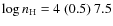 $\log n_{\rm H} = 4~(0.5)~7.5$