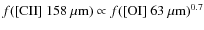 $f({\rm [CII]~}158~\mu{\rm m}) \propto
f({\rm [OI]~}63~\mu{\rm m})^{0.7}$