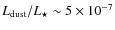 $L_{\rm dust}/L_\star \sim 5 \times 10^{-7}$